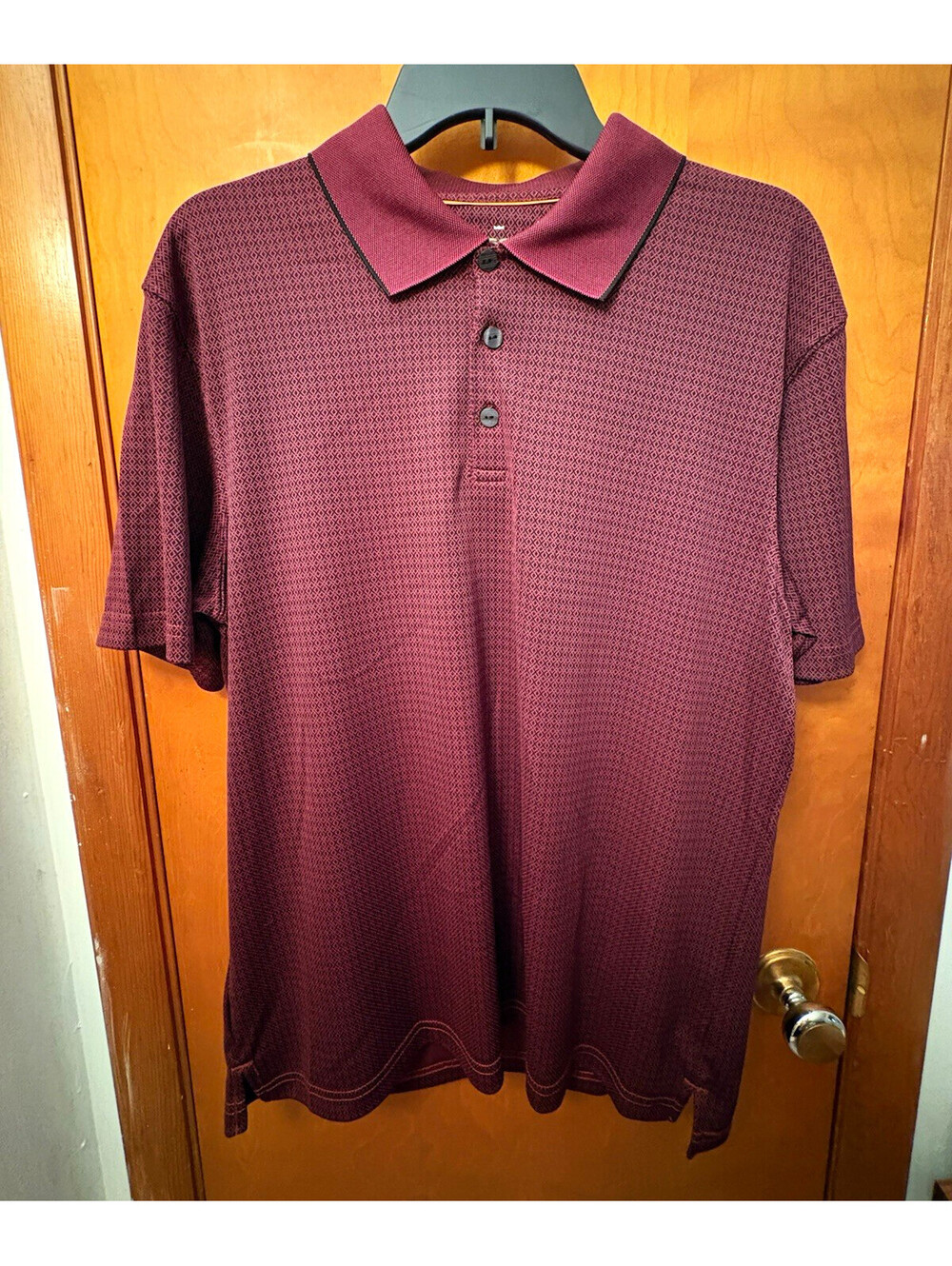 Haggar In Motion Men’s Performance Polo Shirt Medium Burgundy